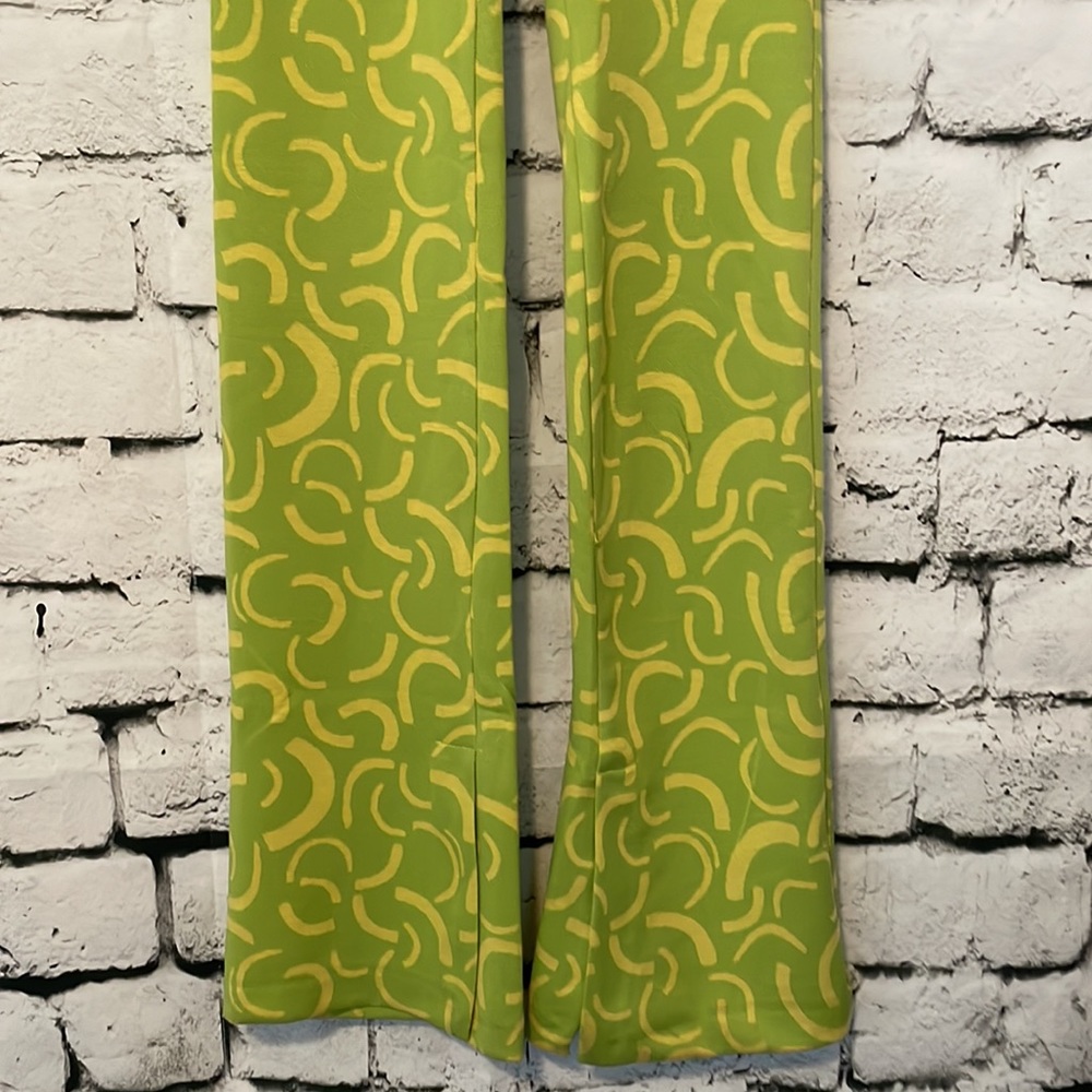 NWT Zara green knit retro vibes pants with slit at bottom - Picture 7 of 9